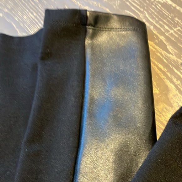 BELLE BY KIM GRAVEL FAUX LEATHER PONTE PANT WITH HIP ZIPPERS, BLACK - Picture 9 of 16